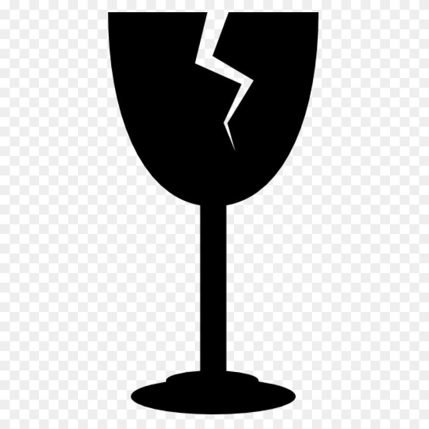 Wine Glass With Crack Silhouette - 