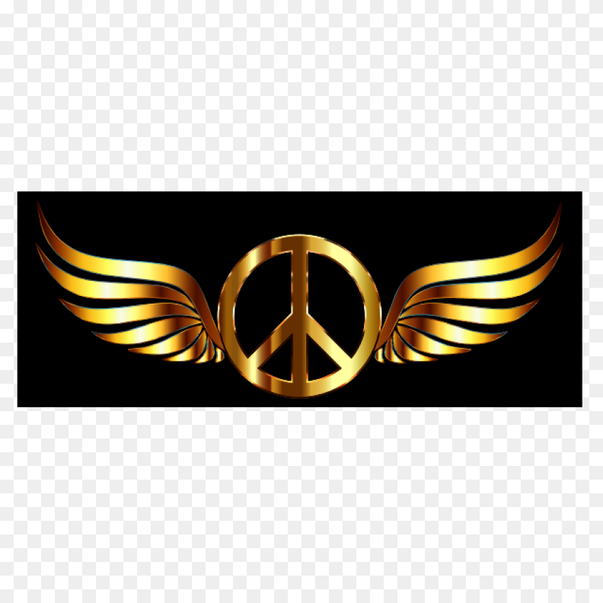 Gold Peace Sign Wings Enhanced - Gold Wings