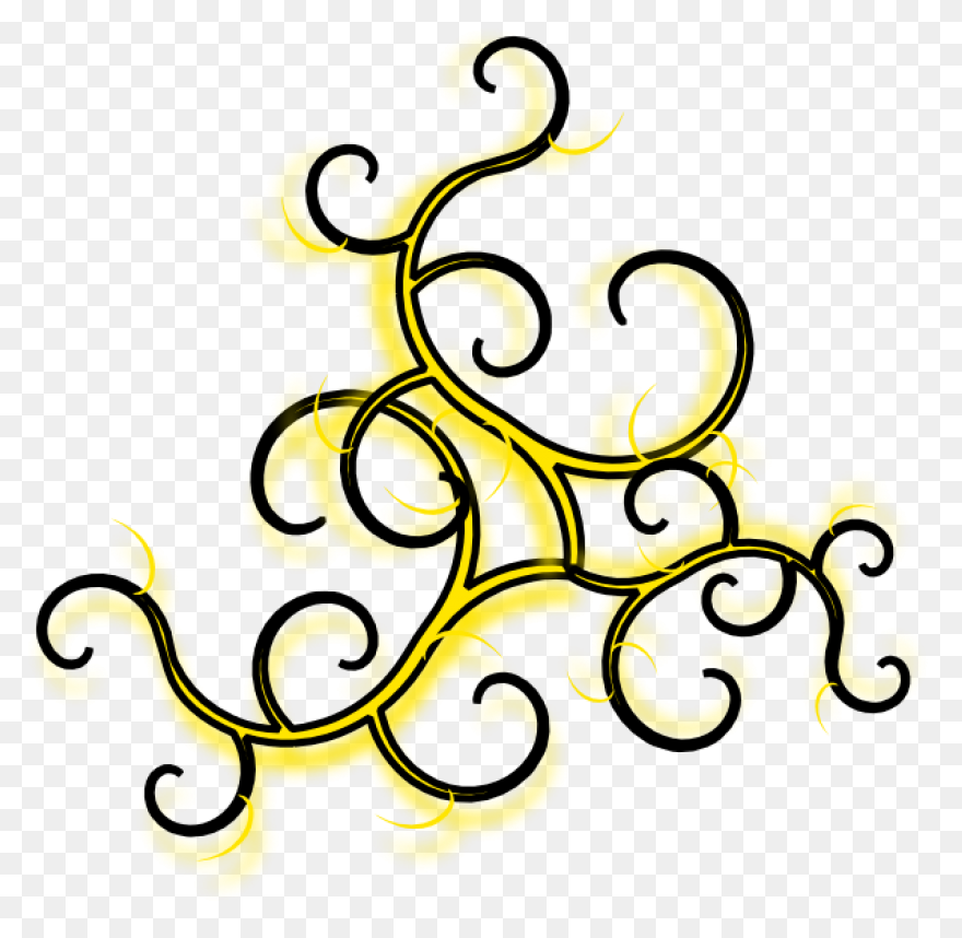 Black And Gold Swirls Clipart - Gold Swirls