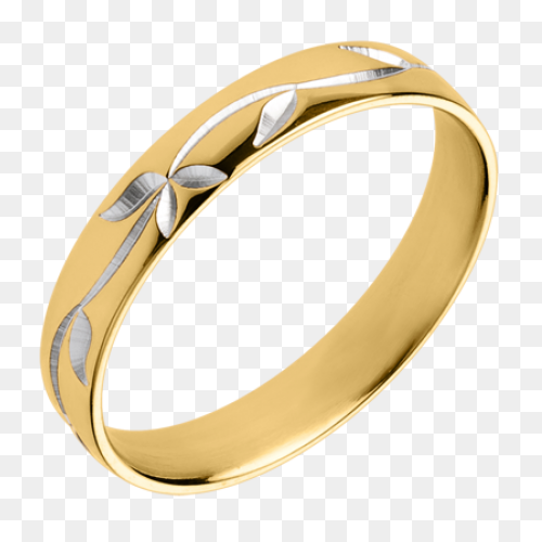 Wedding Rings Leaves - White And Ye
