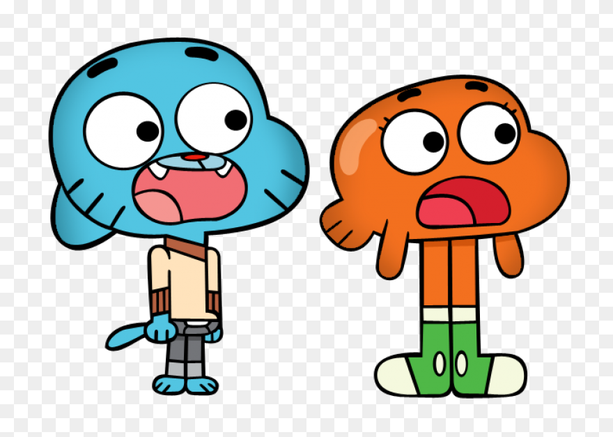 Gumball And Darwin Shocked (Vector) - Gumball