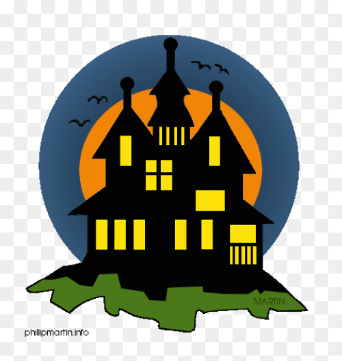 Haunted House Cartoon Clipart - Hou