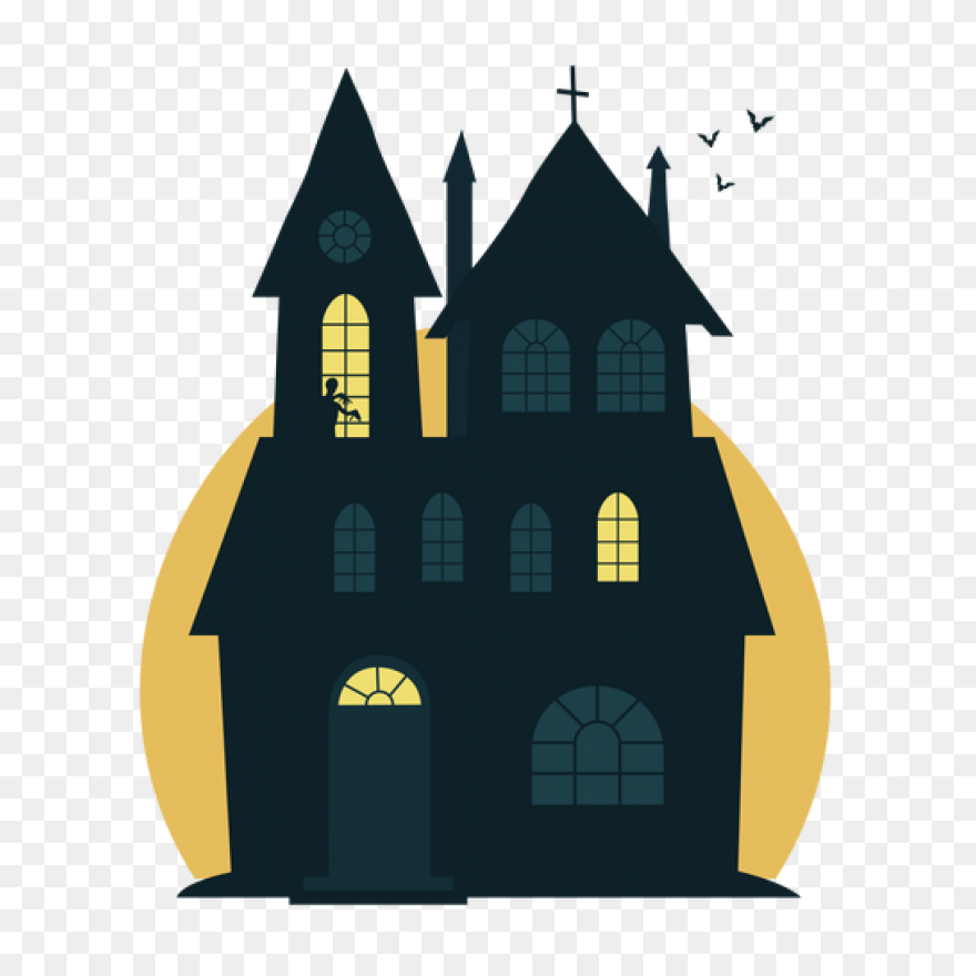 Haunted House Cartoon Clipart - Hou