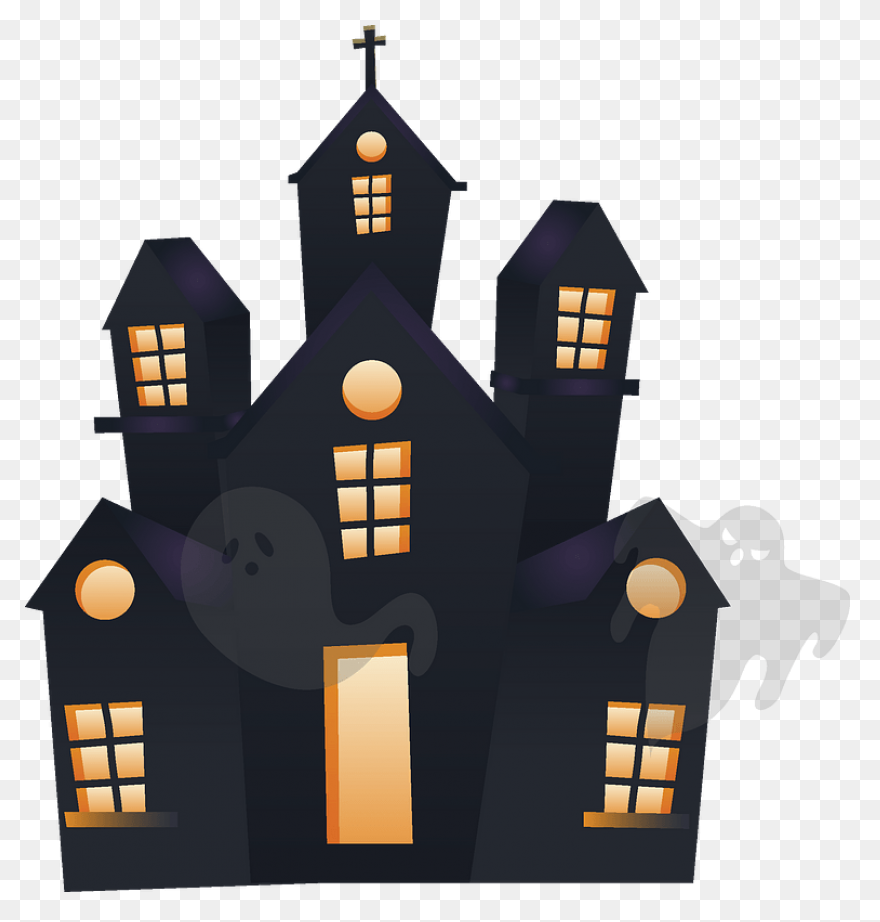 Haunted House Cartoon Clipart - Hou