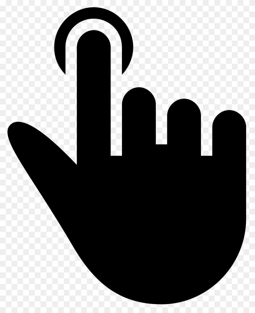 One Finger Click Black Hand - Hand Symbol