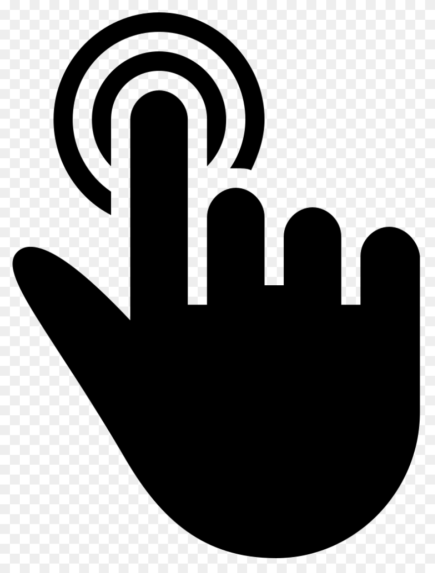 One Finger Click Black Hand Symbol 