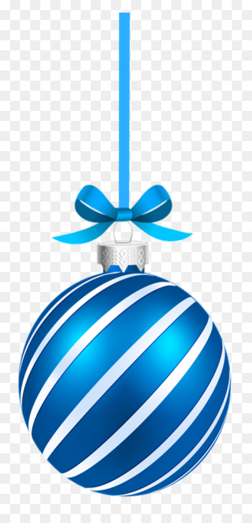 Blue Sriped Christmas Hanging Ball - Hanging Christmas Ornaments