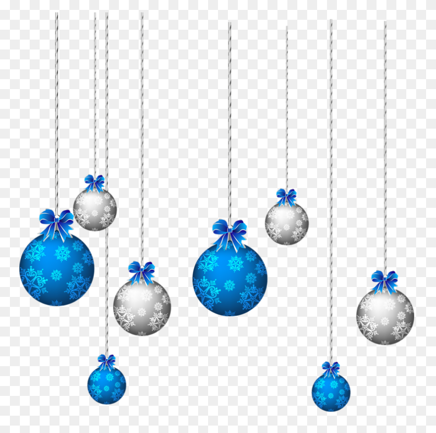 Blue Sriped Christmas Hanging Ball 