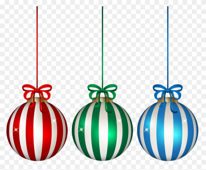 Blue Sriped Christmas Hanging Ball 