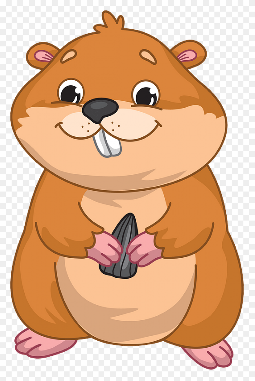 Hamster Holding Sunflower Seed Clipart. - Hamster