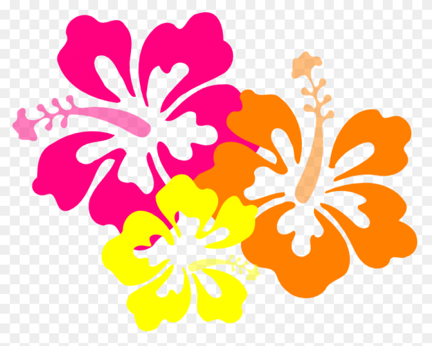 Hawaiian Luau Tiki Flowers Clipart 