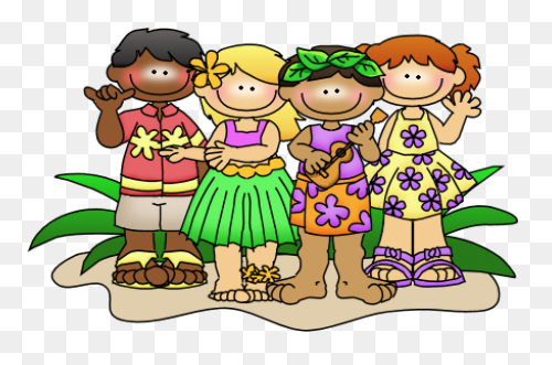 Hawaiian Luau Tiki Flowers Clipart 