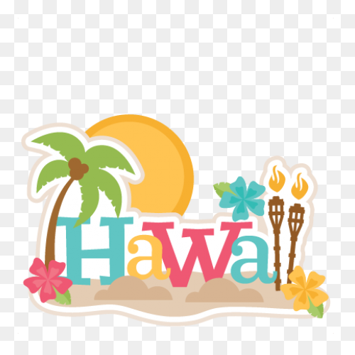 Hawaiian Luau Tiki Flowers Clipart 