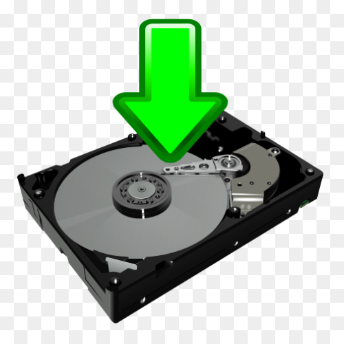 Arrow Pointing To Disk Drive - Hard Drive