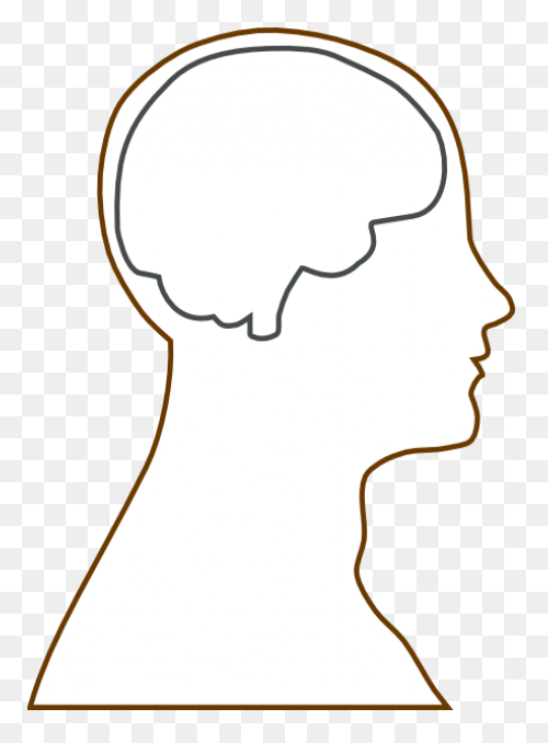 Silhouette Man Head In Profile - Si