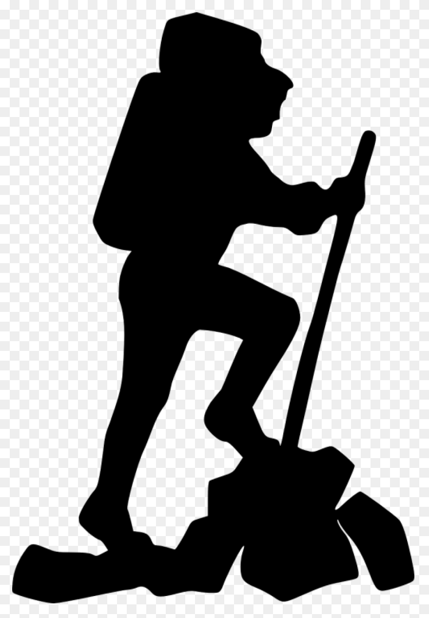 Man Hiking Up Hill Royalty Free Vec