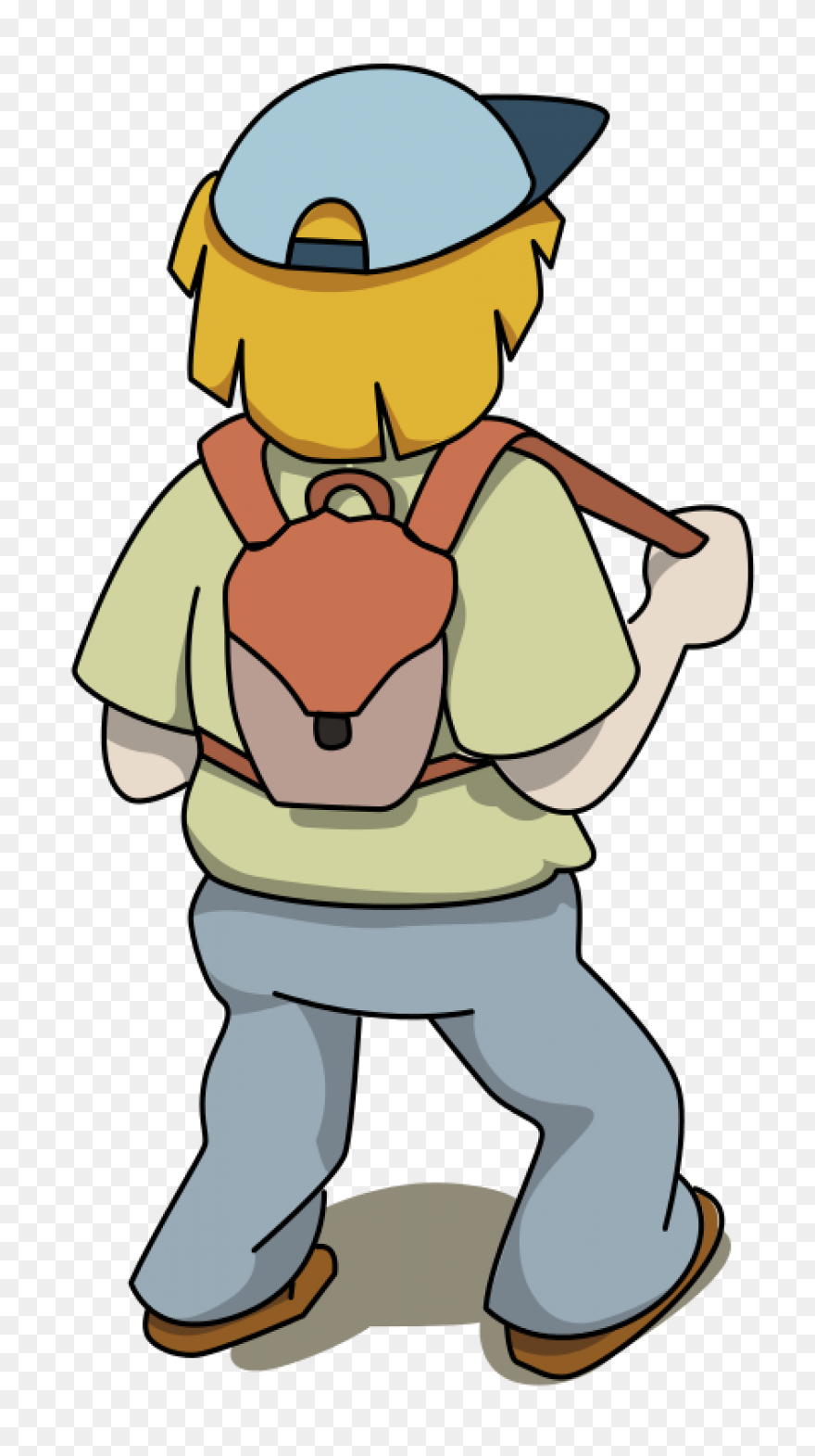 Man Hiking Up Hill Royalty Free Vec