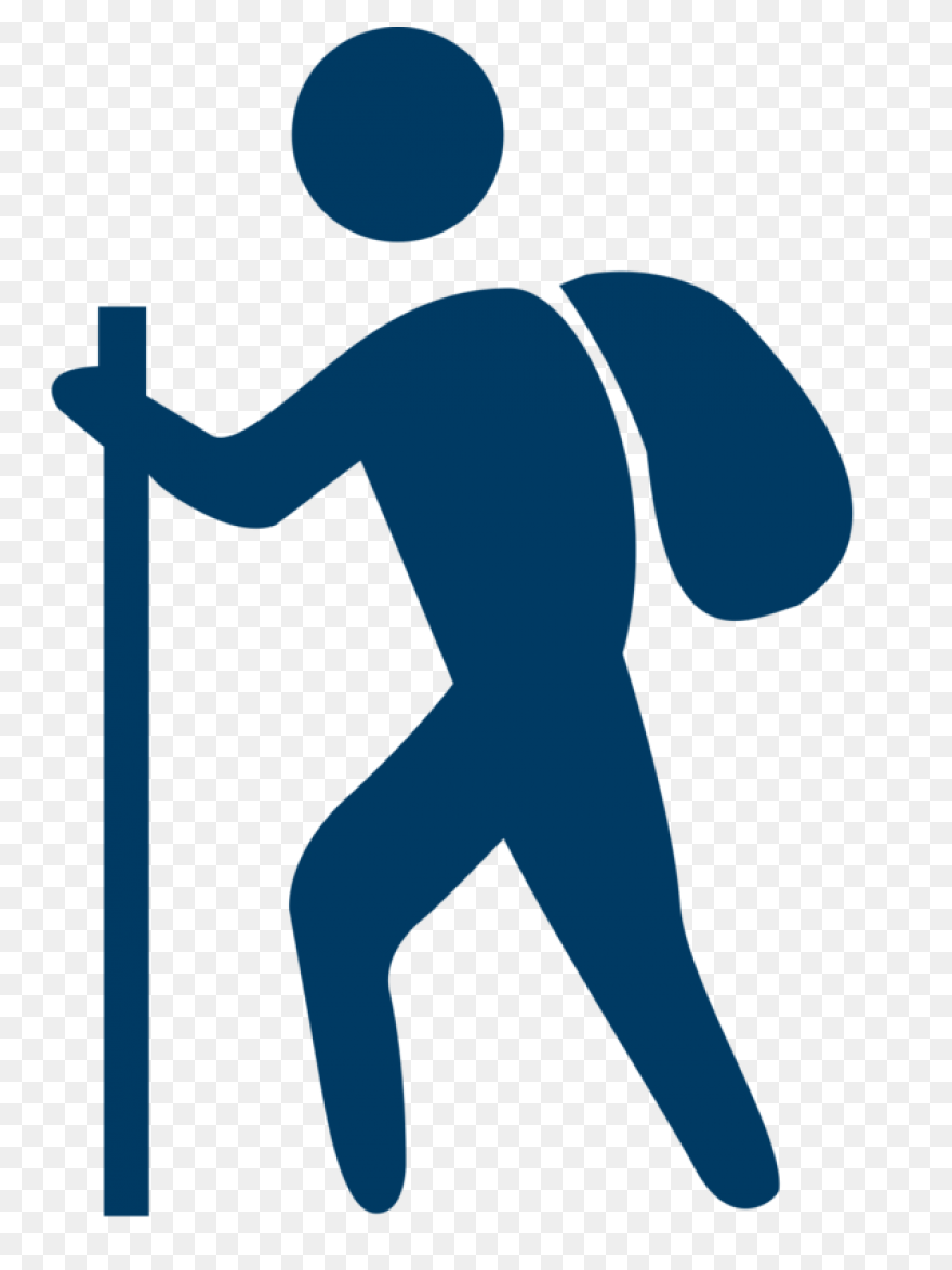 Man Hiking Up Hill Royalty Free Vec