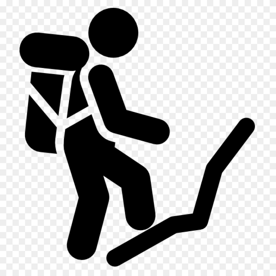 Man Hiking Up Hill Royalty Free Vec