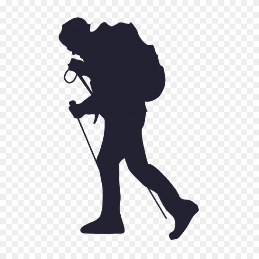 Man Hiking Up Hill Royalty Free Vec