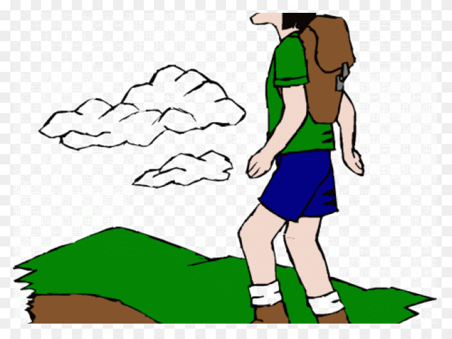 Man Hiking Up Hill Royalty Free Vec
