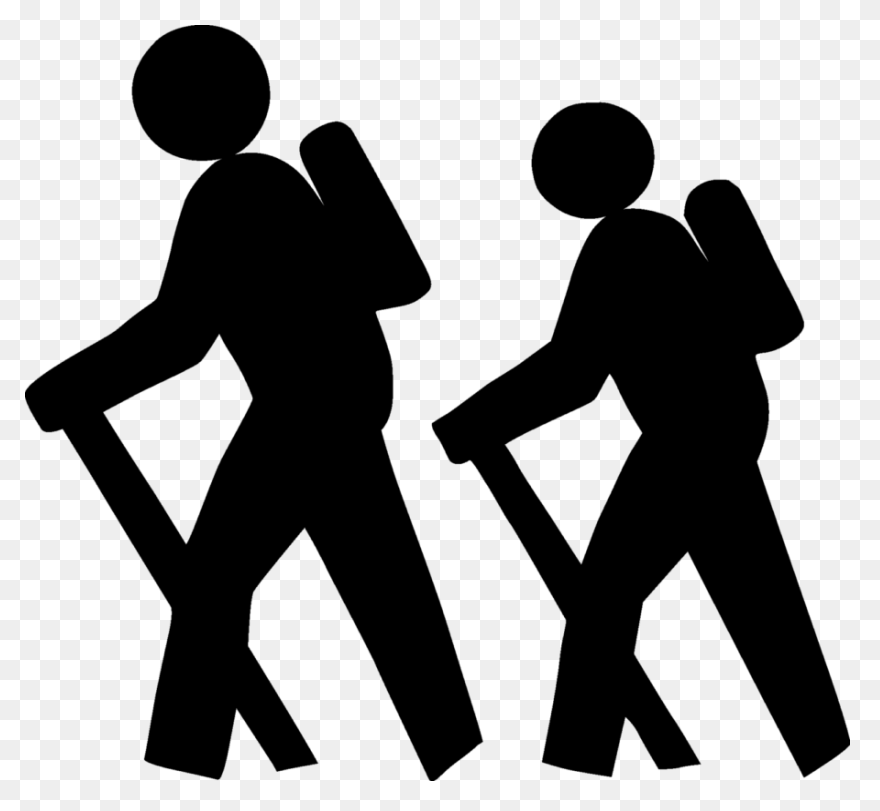 Man Hiking Up Hill Royalty Free Vec