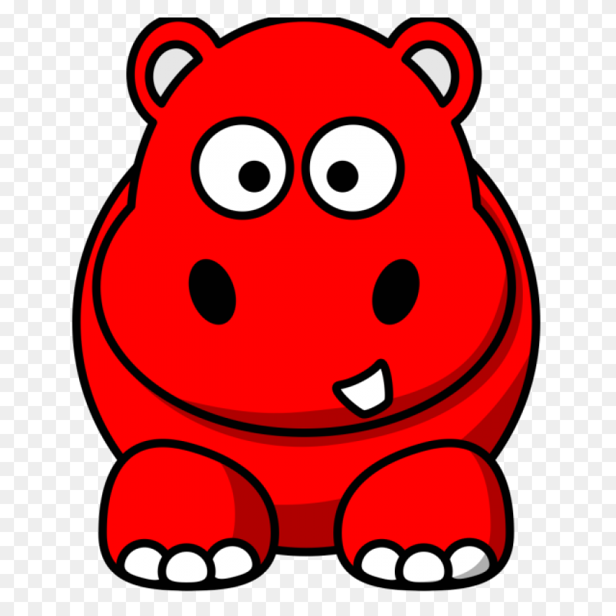 Red Hippo Png Svg Clipart - Hippo