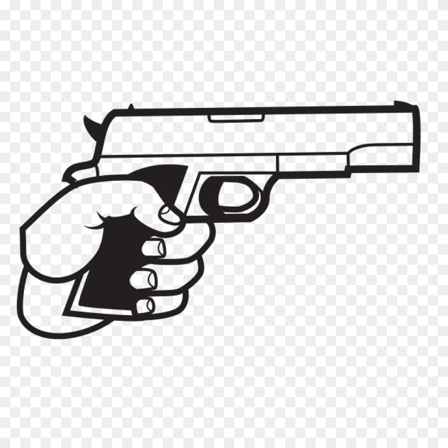 Hand Holding A Gun Royalty Free Vec