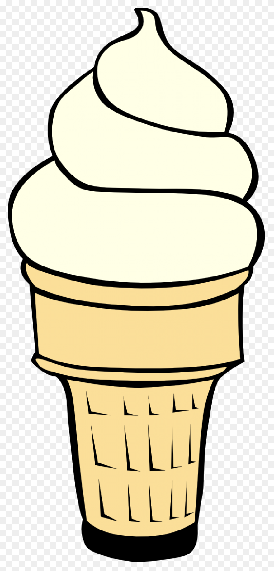 Vanilla Ice Cream Cone Clip Art - V