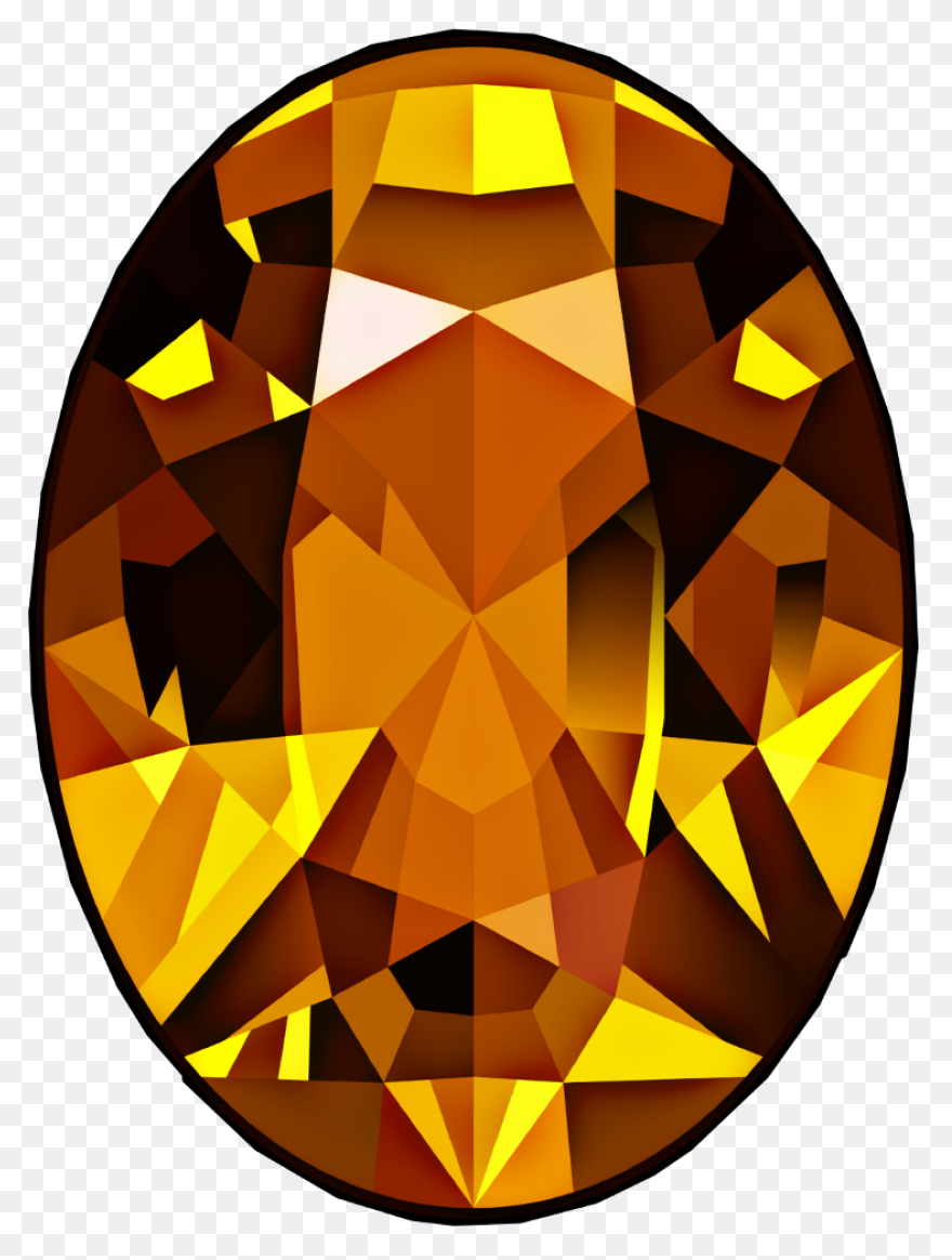 Jewel Clipart Orange Diamond Background - Jewel