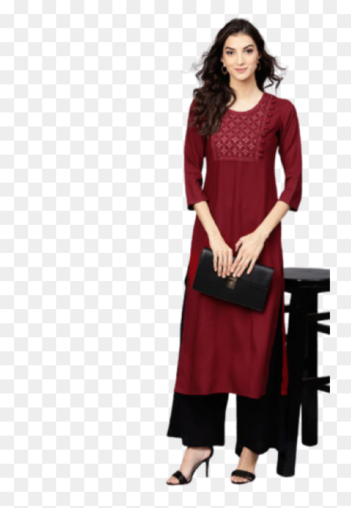 Women Solid Rayon A-Line Kurti (Mar