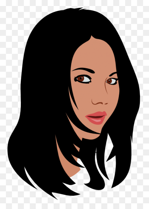 Smiling Brown Hair Lady Clip Art At