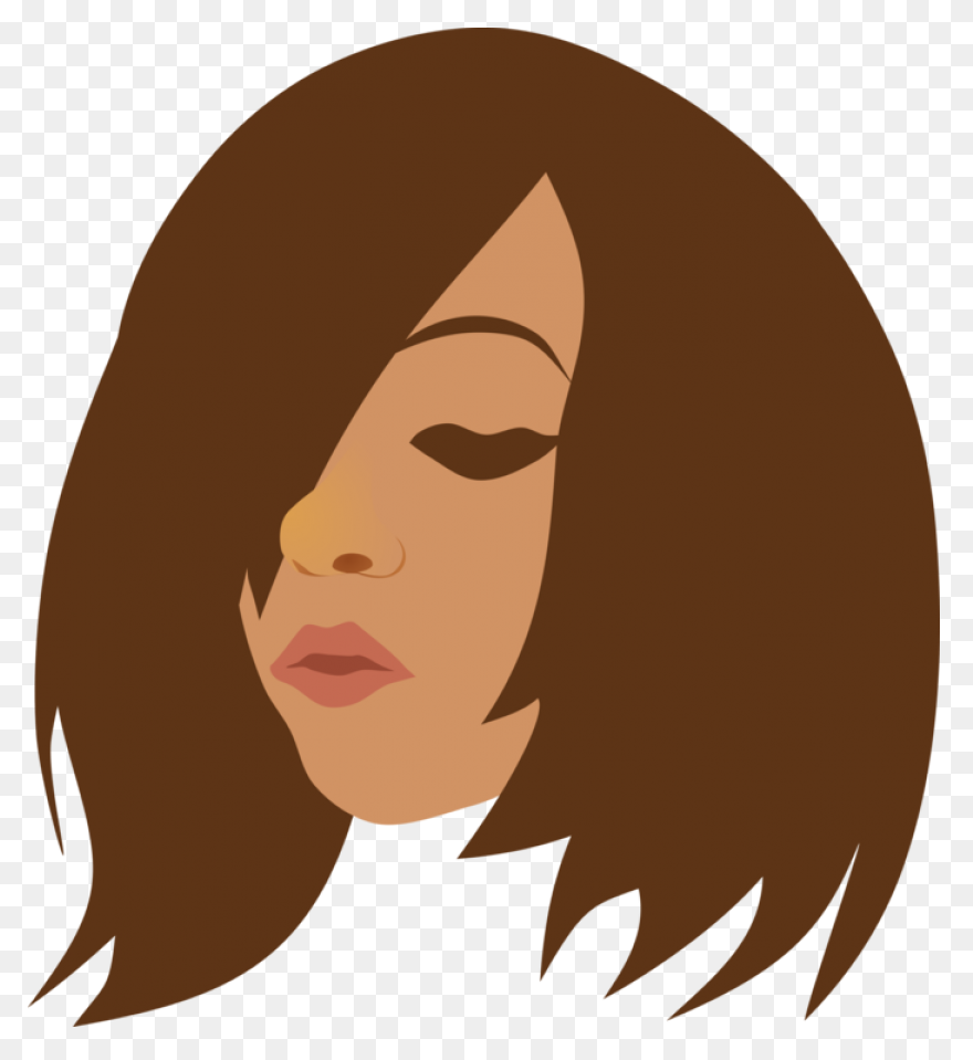 Smiling Brown Hair Lady Clip Art At