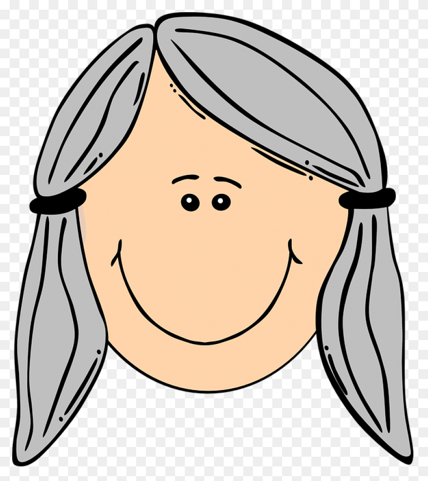 Smiling Brown Hair Lady Clip Art At