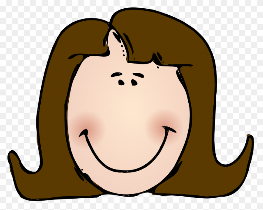 Smiling Brown Hair Lady Clip Art At