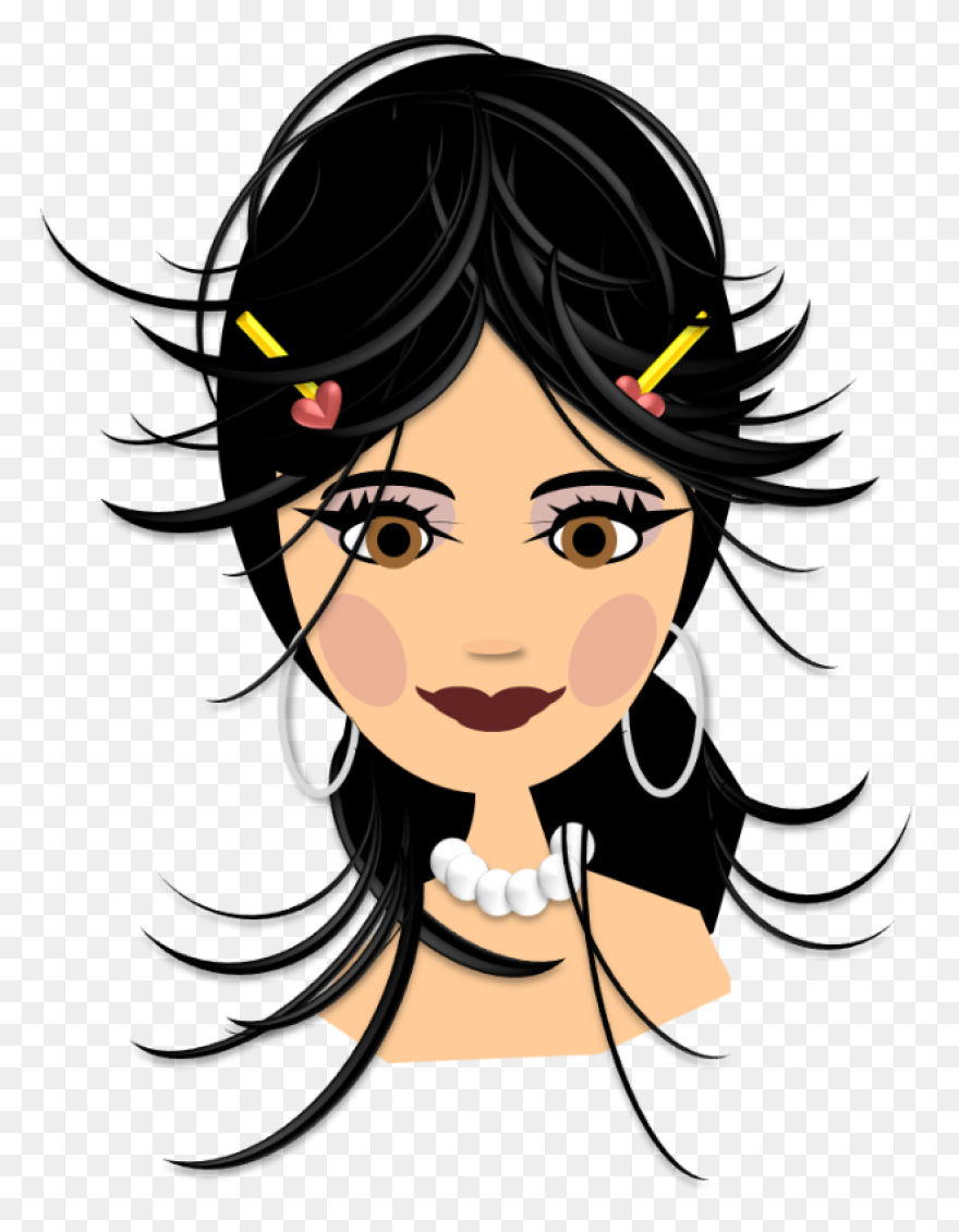Smiling Brown Hair Lady Clip Art At