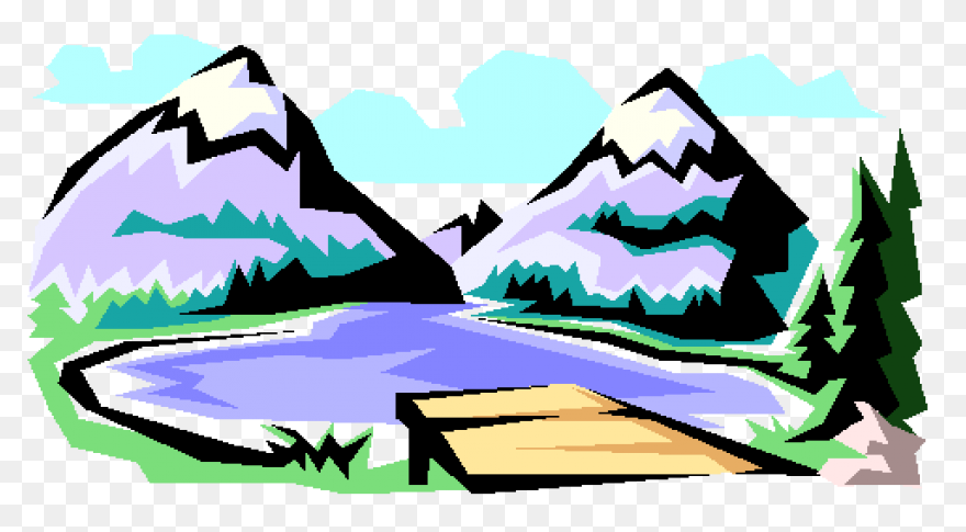 Mountain Lake Clipart - ClipartFlar