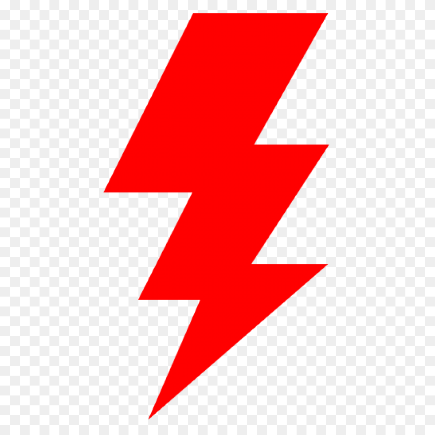 Red Lightning Bolt Icon Free - Lightning Icon