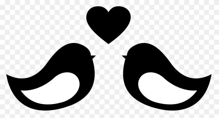 Vector Love Birds On Heart Swirly T