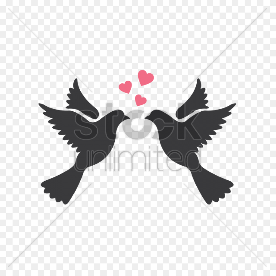 Vector Love Birds On Heart Swirly T