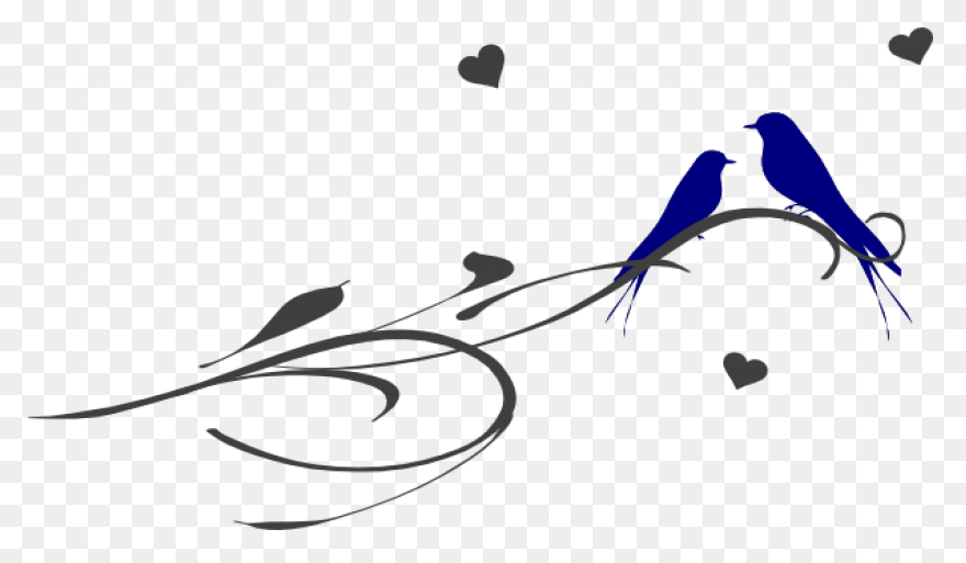 Vector Love Birds On Heart Swirly T