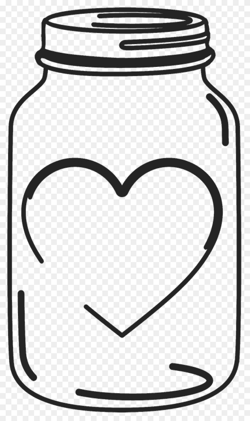 Mason Jar Stamp With Heart - Mason Jar