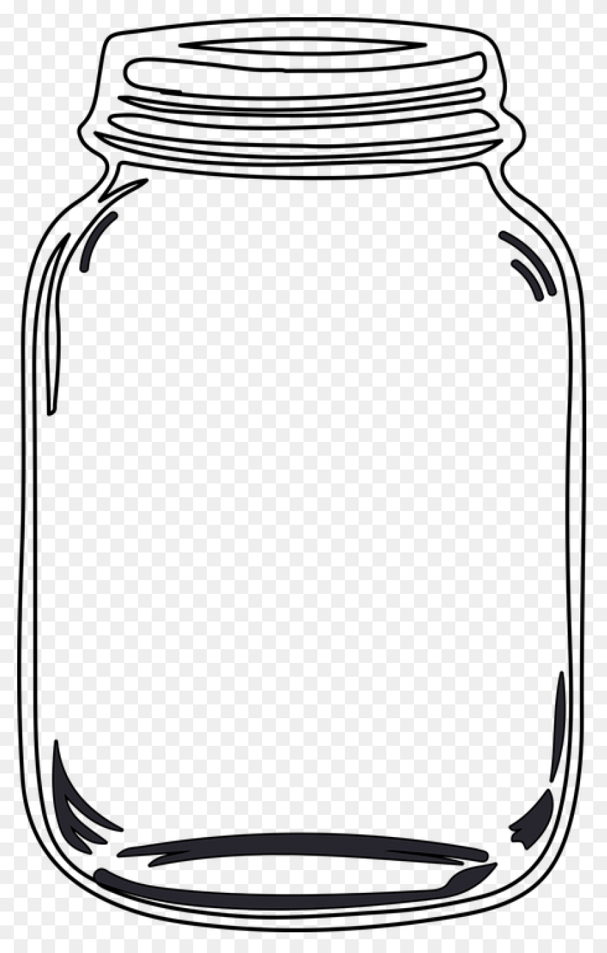 Mason Jar Cutout Black And - Mason Jar