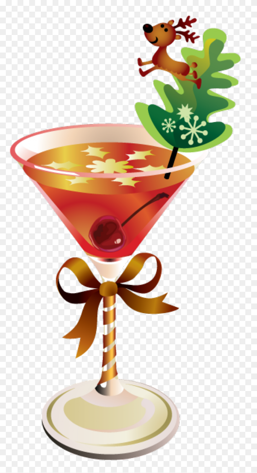 Colorful Christmas Martini Clipart Free - Martini
