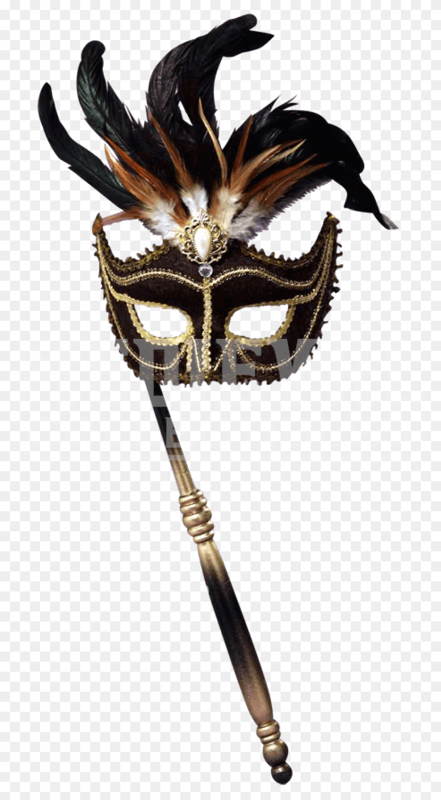 Metallic Masquerade Mask With Jewel