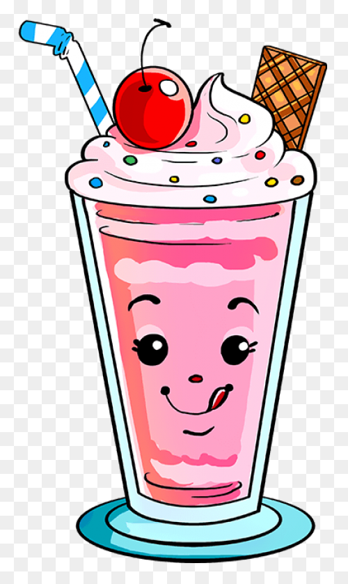 Milk Food Line Milkshake Clipart - 