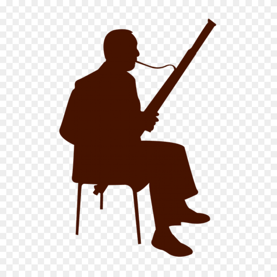 Silhouette Bassoon Musician Clipart Silhouette - Musician