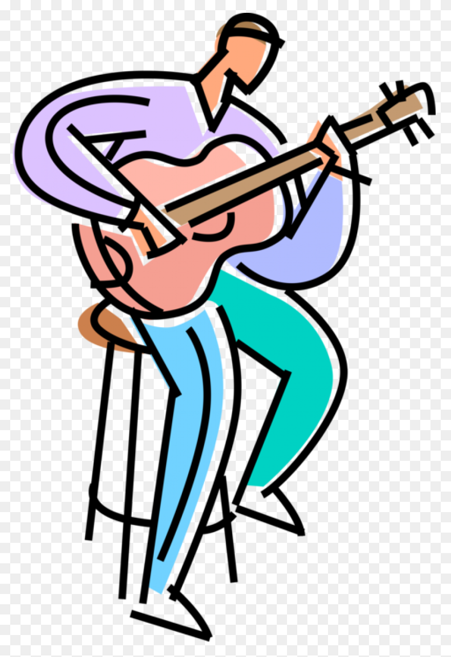 Vector Illustration Of Classical Guitarist - Musician