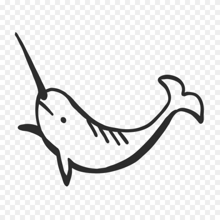 Large Narwhal Silhouette Vector Ima