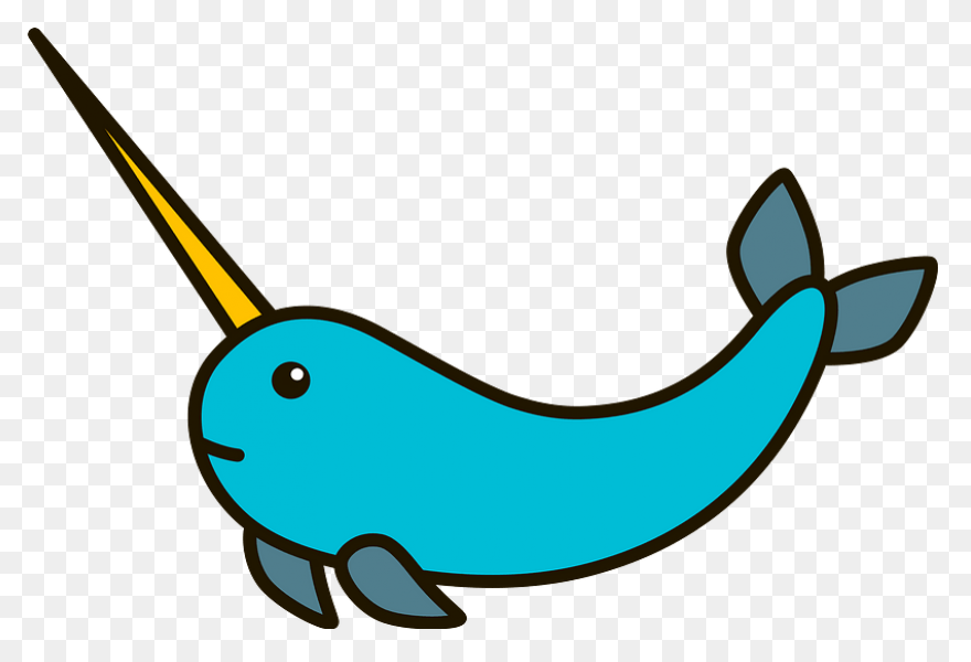 Large Narwhal Silhouette Vector Ima